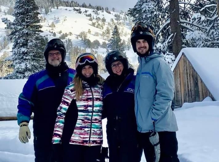 Doctor Hoop and his family on ski trip