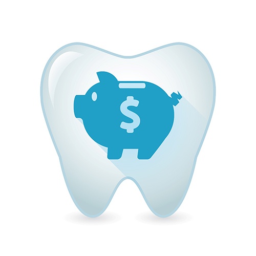 tooth piggy bank illustration for cost of veneers in North Naples 